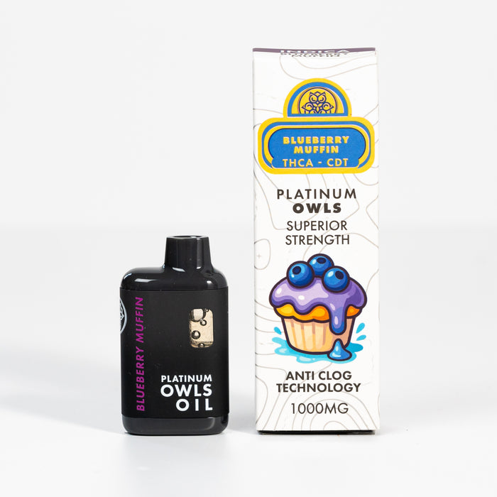 Vape Platinum Owls THCA 1ml – Blueberry Muffin