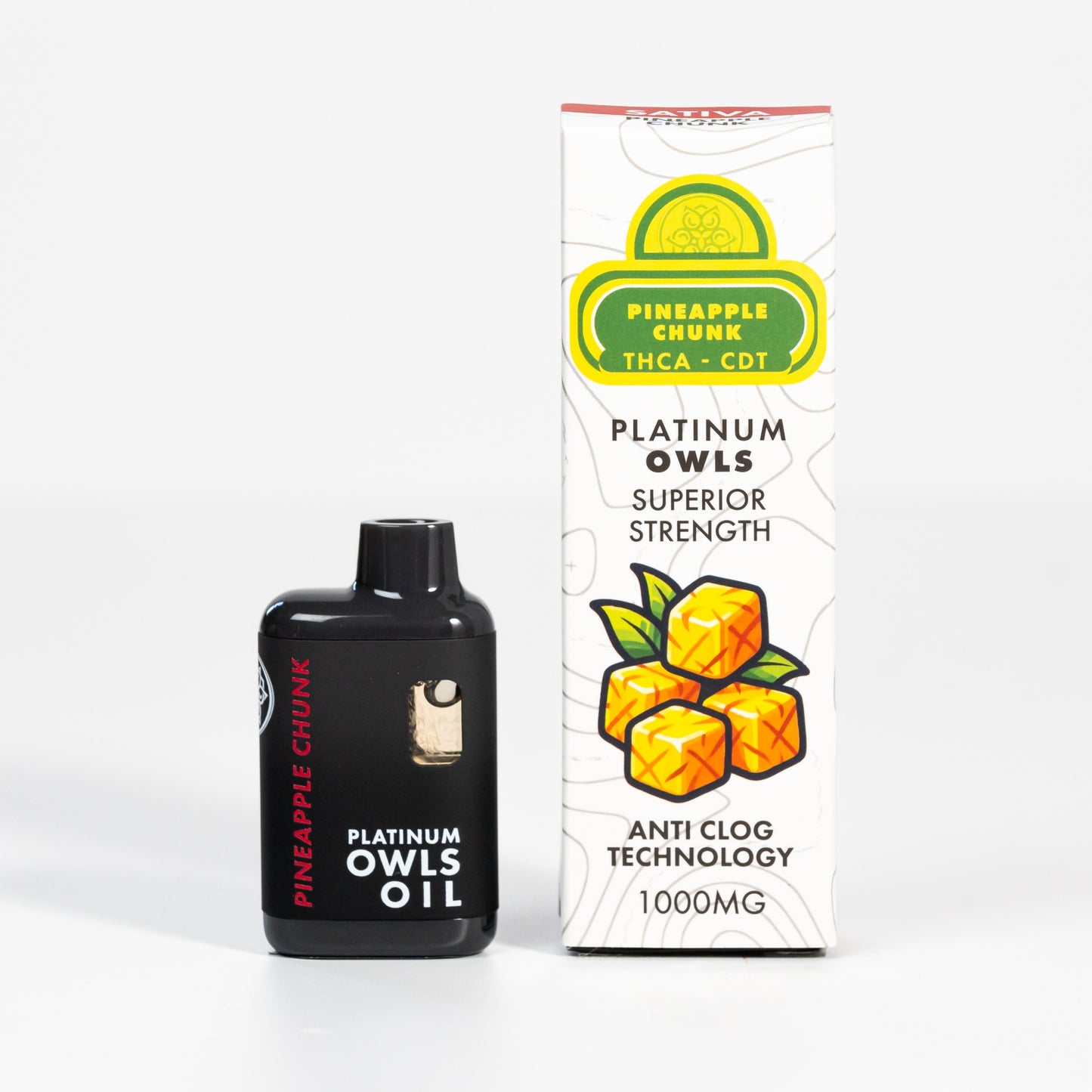 Platinum Owls THCA 1ml Vape – Pineapple Chunk