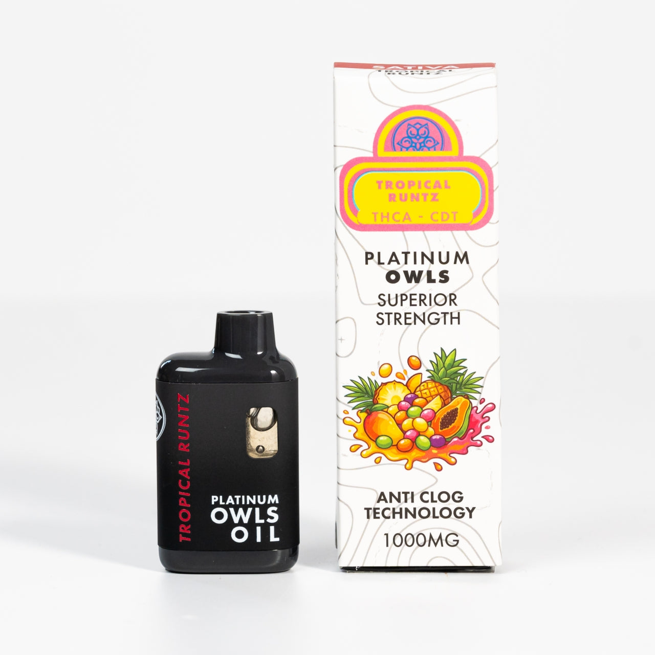 Platinum Owls THCA 1ml Vape – Tropical Runtz