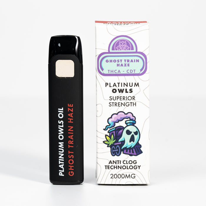 Vape de 2 ml Platinum Owls THCA – Ghost Train Haze